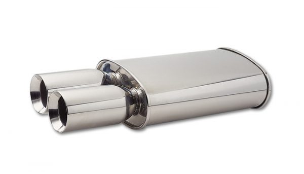 lmr Vibrant STREETPOWER Oval Muffler w/ Dual 3.5" Round Tips (2.5" inlet)