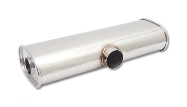 lmr Vibrant STREETPOWER Muffler, 3" side inlet x dual 2.5" outlets