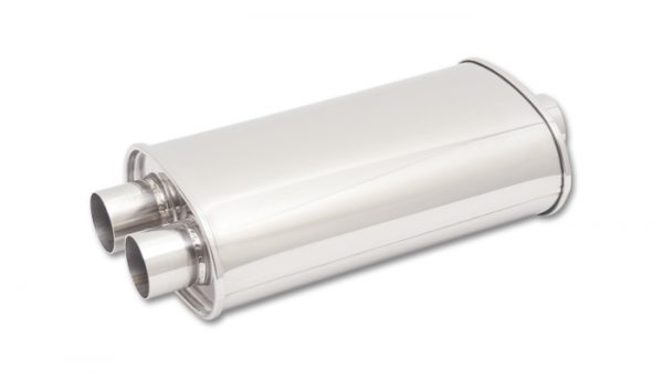 lmr Vibrant STREETPOWER Oval Muffler, 3" inlet (Center In - Dual Out)