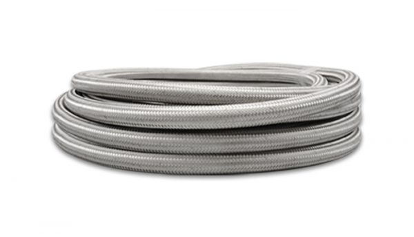 lmr Vibrant 2ft Roll of Stainless Steel Braided Flex Hose; AN Size -16, Hose ID 0.89"