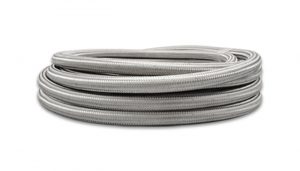 Vibrant 2ft Roll of Stainless Steel Braided Flex Hose; AN Size -20; Hose ID 1.12″