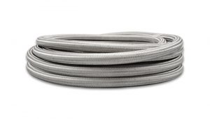 Vibrant 10ft Roll of Stainless Steel Braided Flex Hose; AN Size: -10; Hose ID 0.56″