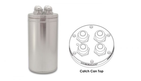 lmr Vibrant Catch Can with 4 Adapters on Cap, CNC Logo - Anodized Silver