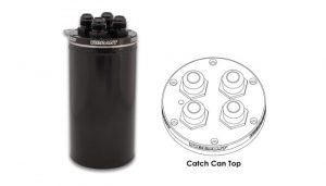 Vibrant Catch Can with 4 Adapters on Cap, CNC Logo – Anodized Black
