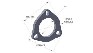 Vibrant 3-Bolt Stainless Steel Flange (2.5″ I.D.) – Single Flange, Retail Packed