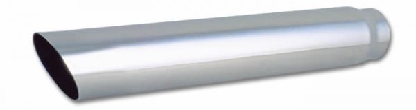 lmr Vibrant 4" Round Stainless Steel Tip (Single Wall, Angle Cut) - 2.5" inlet, 20" Long