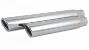 Vibrant 3″ Round Stainless Steel Tip (Single Wall, Angle Cut) – 2.5″ inlet, 11″ Long