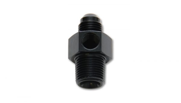 lmr Vibrant 6AN Male to 1/4" NPT Male Union Adapter Fitting with 1/8" NPT Port