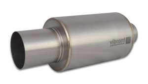 Vibrant Titanium Muffler with Straight Cut Natural Tip, 2.5″ inlet/outlet