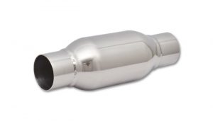 Vibrant Bottle Style Resonator, 4″ OD Body, 2.5″ inlet/outlet x 12″ Long