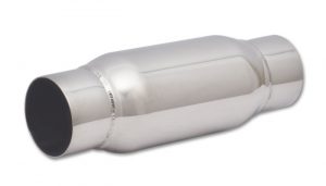 Vibrant Bottle Style Resonator, 4″ OD Body, 3″ inlet/outlet x 12″ Long