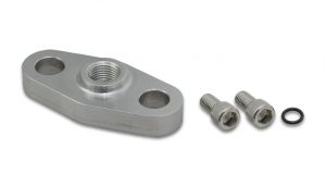 Vibrant Olje Feed Fläns (Gängat Hål 1/8″ NPT Hona) för Garrett GT6041 – Aluminium (inkl. O-Ring Packning)