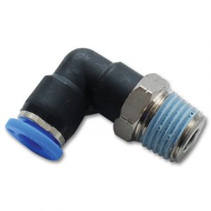 lmr Vibrant Male Elbow Pneumatic Vacuum Fitting (1/2" NPT Thread) for use with 1/4" OD Tubing