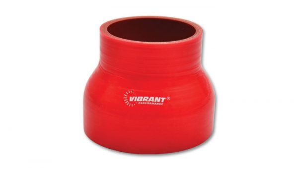 lmr Vibrant 4 Ply Aramid Reinforced Silicone Reducer Coupling,3" ID x 3.25" ID x 3" Long - Red