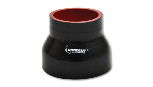 lmr Vibrant 4 Ply Aramid Reinforced Silicone Reducer Coupling, 3" ID x 3.25" ID x 3" Long - Black