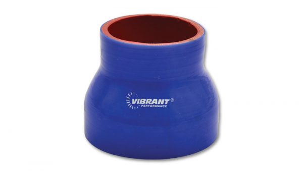 lmr Vibrant 4 Ply Aramid Reinforced Silicone Reducer Coupling, 1.5" ID x 1.75" ID x 3" Long - Blue