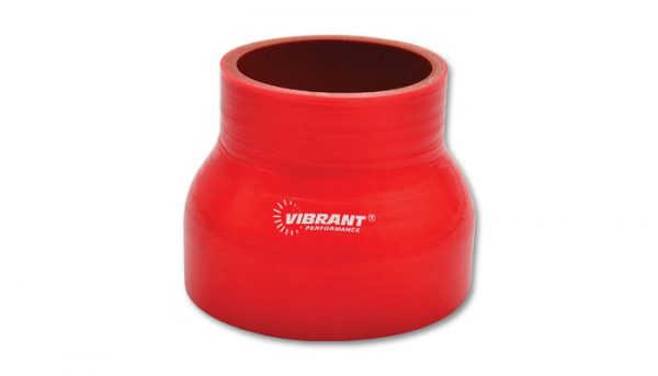 lmr Vibrant 4 Ply Aramid Reinforced Silicone Reducer Coupling, 1.5" ID x 2" ID x 3" Long - Red
