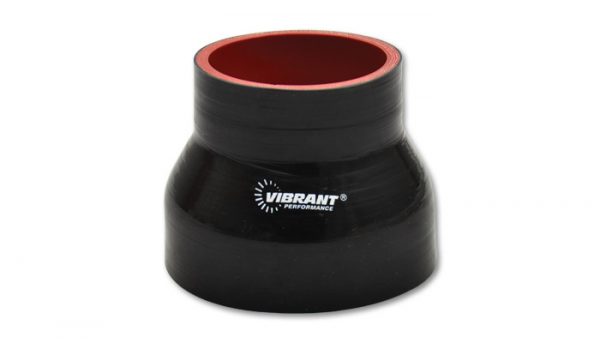 lmr Vibrant 4 Ply Aramid Reinforced Silicone Reducer Coupling, 2.25" ID x 2.5" ID x 3" Long - Black