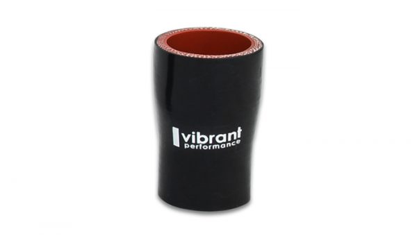 lmr Vibrant 4 Ply Aramid Reinforced Silicone Reducer Coupling, 1.25" ID x 1.50" ID x 3" Long - Black
