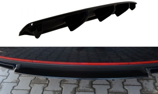 lmr Central Rear Splitter Skoda Octavia Iii Rs Facelift / ABS Black / Molet
