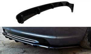 Central Rear Splitter BMW 3 E46 Mpack Coupe (With Vertical Bars) / ABS Black / Molet