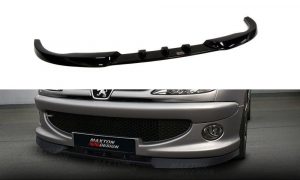 Front Splitter Peugeot 206 (For: Cc, Rc, Gti, S16, Xsi, Xs, Sport) / ABS Black / Molet
