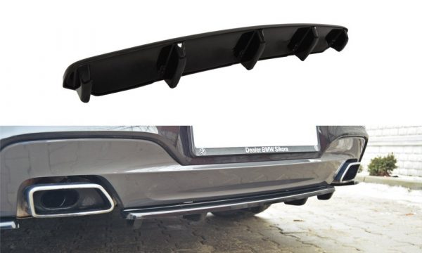 lmr Central Rear Splitter BMW 6 Gran Coupé Mpack (With A Vertical Bar) / ABS Black / Molet