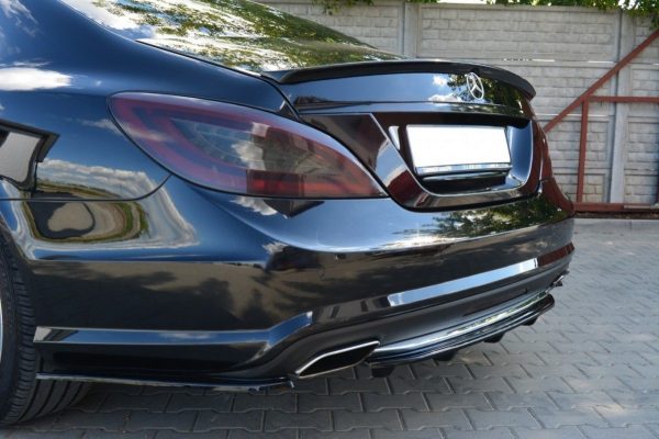 lmr Central Rear Splitter Mercedes Cls C218 (With A Vertical Bar) Amg Line / Carbon Look