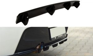 Central Rear Splitter BMW 1 F20/F21 M-Power (With Vertical Bars) / ABS Black / Molet