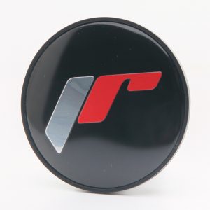 lmr Cap Sticker for JR Wheels C087 - Black + Silver/Red Letters