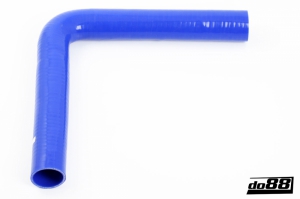 Silikonslang Blå 90 grader långt ben 1,75” (45mm)