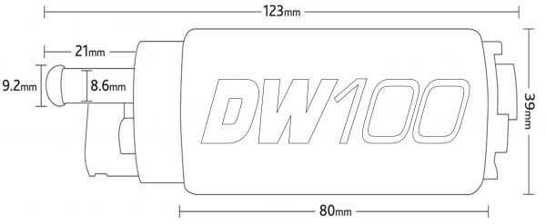 lmr Deatschwerks DW100 Bränslepump In-Tank 165l/h Universal