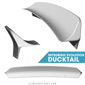 Clinched Mitsubishi Evo 7/8/9 Ducktail Trunk Spoiler
