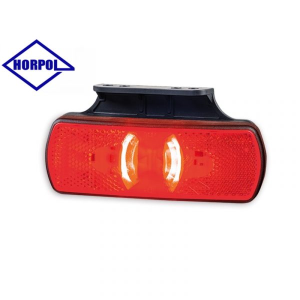 lmr HORPOL LED Breddmarkeringsljus 122x44mm med fäste (Rött ljus)
