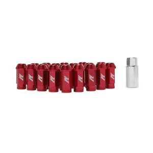 Mishimoto Aluminium Låsbara Hjulmuttrar, M12 x 1.25, Röd