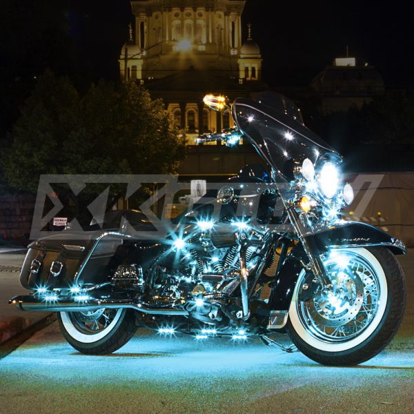 lmr XKGLOW Aqua/Ljusblå 10-delars Motorcykel Ljus-Kit