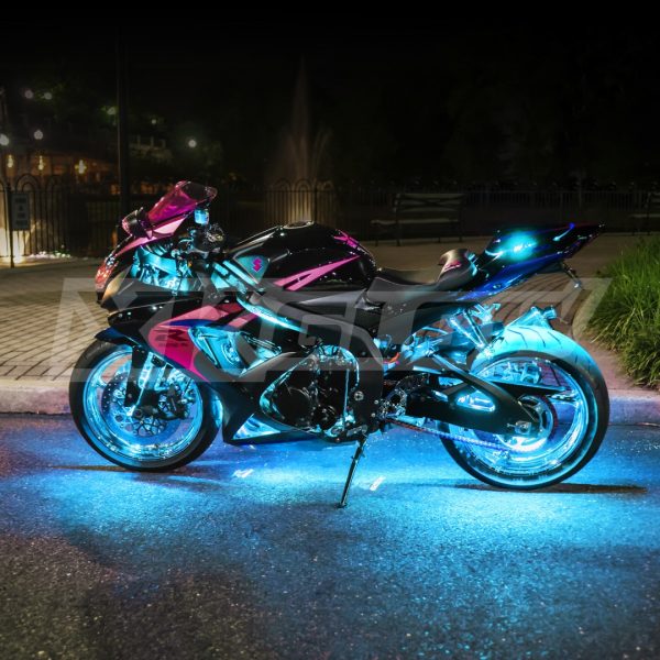 lmr XKGLOW Aqua/Ljusblå 10-delars Motorcykel Ljus-Kit