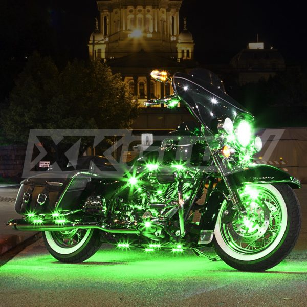 lmr XKGLOW Grön 10-delars Motorcykel Belysnings-Kit