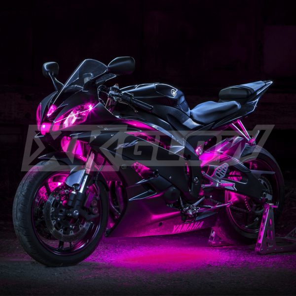 lmr XKGLOW Rosa 10-delars Motorcykel Belysnings-Kit