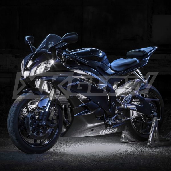lmr XKGLOW Vit 10-delars Motorcykel Belysnings-Kit