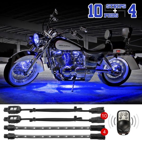 lmr XKGLOW Blue 14pc Moto Light Kit