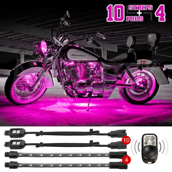 lmr XKGLOW Pink 14pc Moto Light Kit