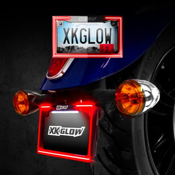 lmr XKGLOW Motorcykel Nummerskyltshållare Krom