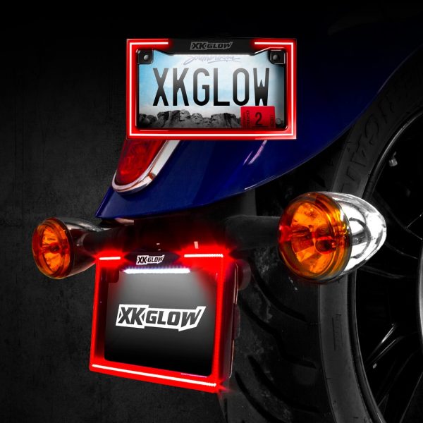 lmr XKGLOW Motorcykel Nummerskyltshållare Krom
