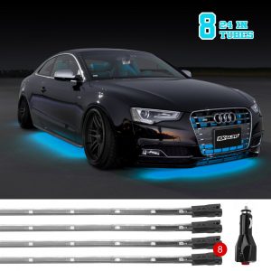 XKGLOW Aqua/Ljusblå 8st Bil LED Neon / Underglow Kit