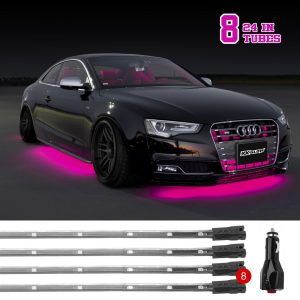 XKGLOW Pink 8pc Car Kit LED Neon / Underglow