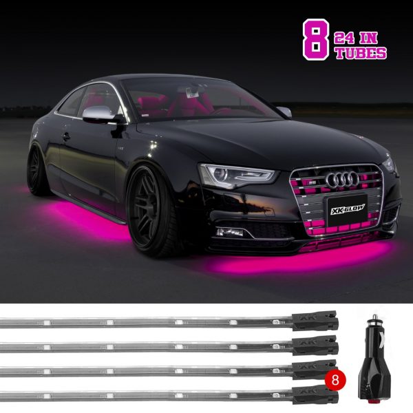 lmr XKGLOW Pink 8pc Car Kit LED Neon / Underglow