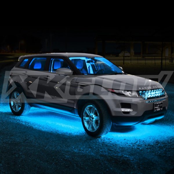 lmr XKGLOW Aqua/Ljusblå 12-delars Bil LED Neon / Underglow Kit