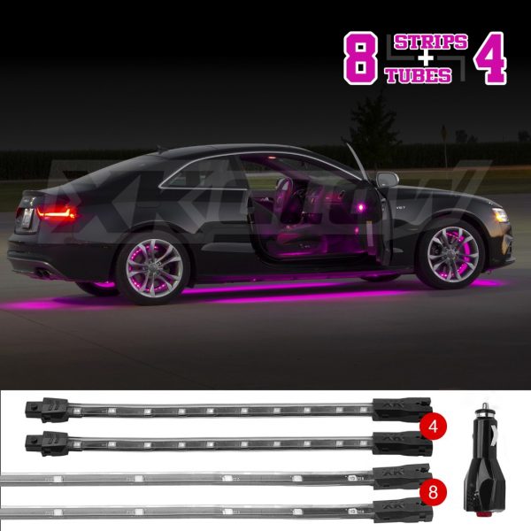 lmr XKGLOW Pink 12pc Car Kit LED Neon / Underglow