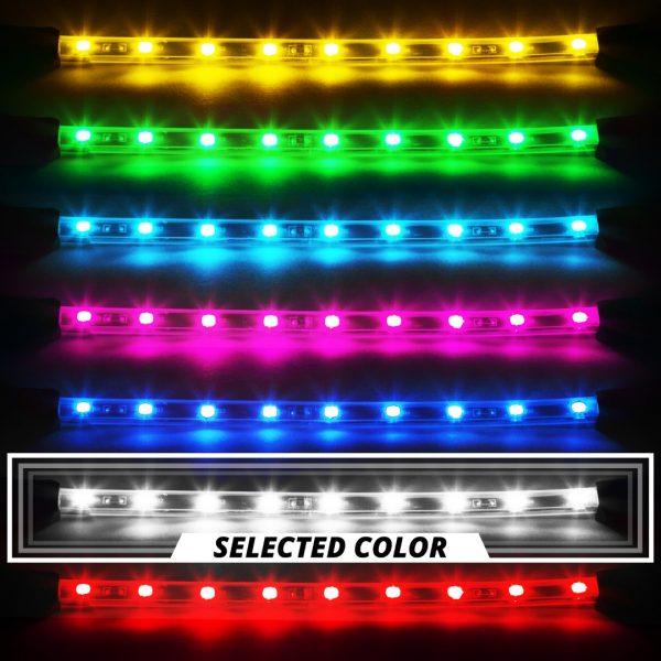 lmr XKGLOW Vit 12-delars Bil Kit LED Neon / Underglow